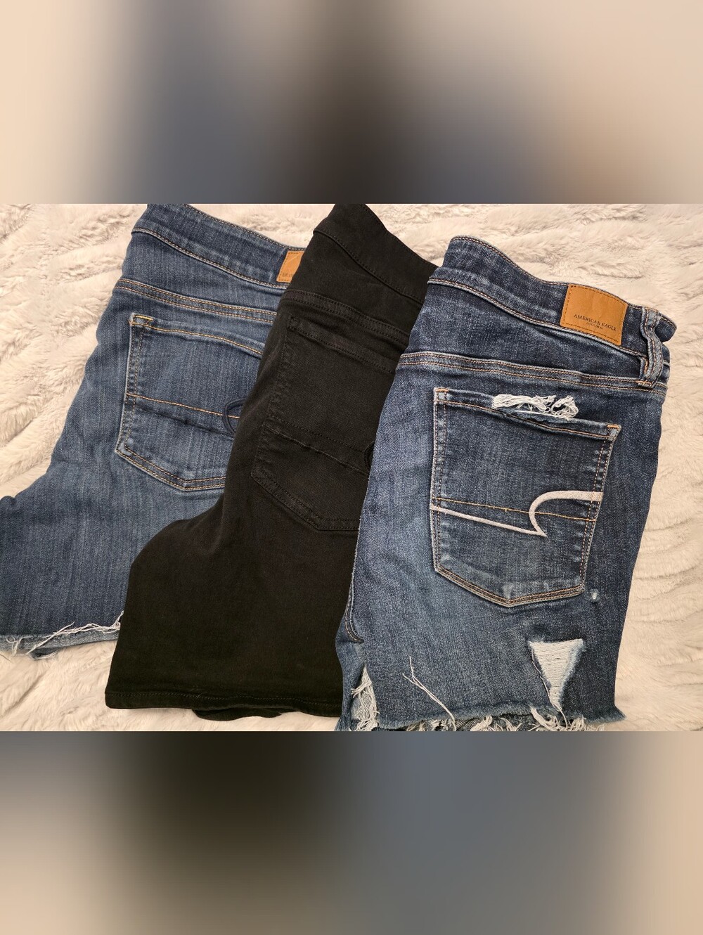 American Eagle Outfitters Slim Jeans Trio — Black & Blue Denim